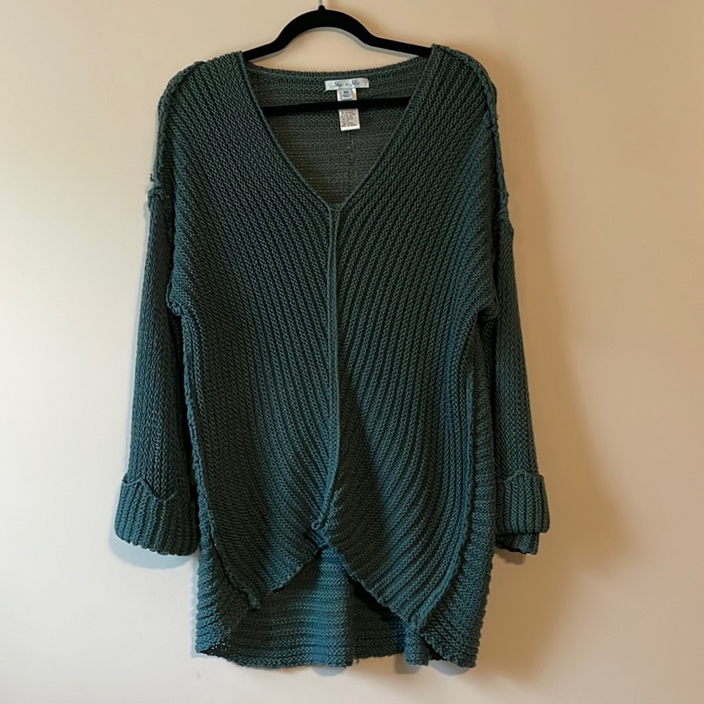 Green V-neck Sweater